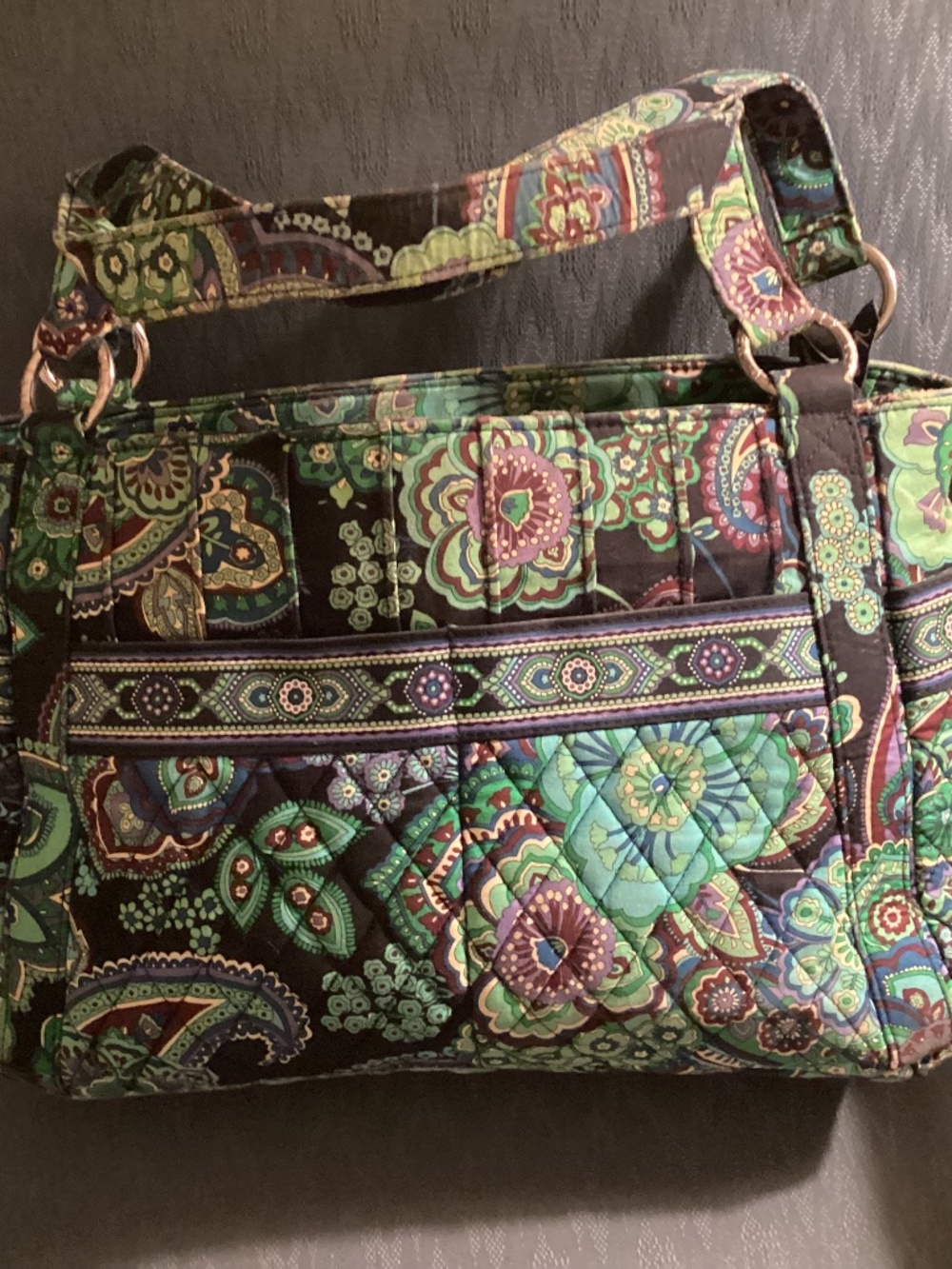 Vera Bradley Blue Rhapsody Floral Paisley Shoulder Tote Bag Retired